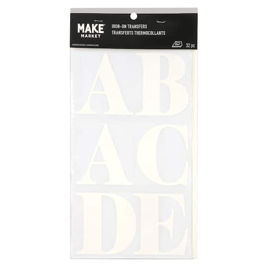 6 Packs: 32 ct. (192 total) 3&#x22; Alphabet Iron-On Transfers by Make Market&#xAE;